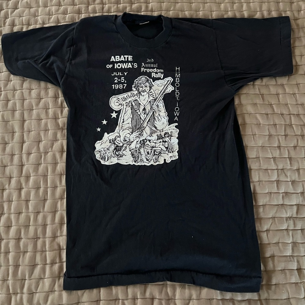 Vintage Black Biker / T-Shirt - S/XS